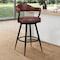 Armen Living Justin 30" Bar Height Swivel Vintage Coffee Faux Leather Bar Stool with Black Metal Legs LCJTBABLVC30 - alternate 5